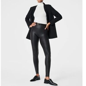 SPANX Faux‎ Leather Leggings #2437 Black Size S Small